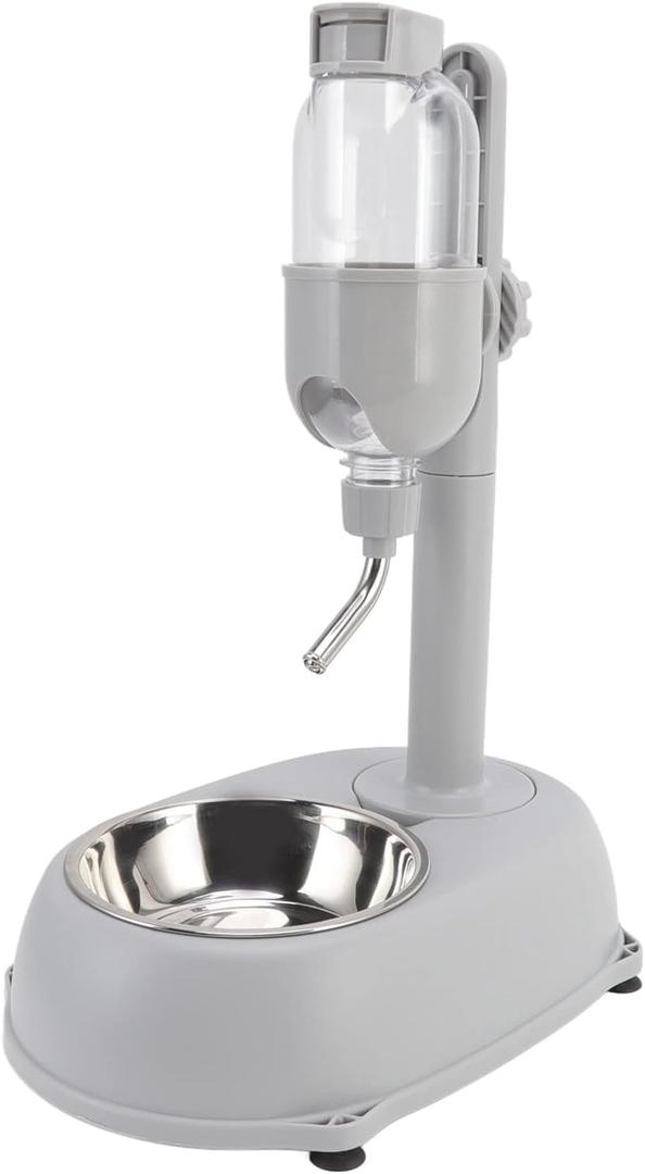 Pet Water Dispenser, Pet Standing Water Dispenser Bowl, 2 in 1 500ml Multifunctional Detachable Height with Stand for Dogs Cats