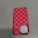 Jusy Compatible with MagSafe Checkerboard Phone Case for iPhone 13 Pro, Cute Aesthetic Checkered Magnetic Soft TPU & Hard PC Protective Phone Cover for Women GirlsMatte - Hot Pink