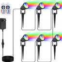 VOLISUN Christmas Spotlights Low Voltage Landscape ligths with Transformer Christmas Outdoor Uplights,16 Color Changing Waterproof Pathway Lights for House Indoors/Yard/Path/Garden(6Pack) (6 pack)