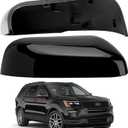 Passenger Side Mirror Cover Replacement for Ford Explorer 2016 2017 2018 2019 - Right Side Mirror Covers, Rear View Mirrors Cap Accessories Black