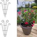 2 Pack Black Coated Wave Pot Trellis 23'' Stakes for Climbing Plants Patio Plant Support for Outdoor,Rose, Vegetable Flower, Backyard