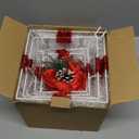 Stackable Lighted Gift Boxes Set of 4, Battery-Powered Lighted Christmas Boxes with Warm LED & Timer, Metal Frame Gift Box for Indoor/Outdoor Mantel, Tabletop & Staircase (Yellow)