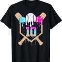 Baseball 10 Year Old Ice Cream Drip 10th Birthday Number 10 T-Shirt S