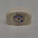 Timelink Crosley Vintage Art Deco Analog Alarm Clock, Quiet No-Ticking Movement, Automatic Dimmable Smart Light, Simple Controls, (Ivory)