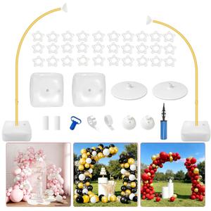 Balloon Arch Kit,Free Bending Shape 8.2FT & 5FT Half Balloon Arch Stand with Base for Birthday Wedding Baby Shower Graduation Party Decorations(Gold)