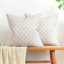 MIULEE Pack of 2 Decorative Burlap Linen Throw Pillow Covers Modern Farmhouse Pillowcases Rustic Woven Textured Cushion Cover for Sofa Couch Bed 24x24 Inch Greyish White (24" x 24" (Pack of 2))