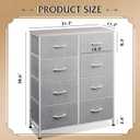 WLIVE Fabric Dresser for Bedroom, Tall Dresser with 8 Drawers, Storage Tower with Fabric Bins, Double Dresser, Chest of Drawers for Closet, Playroom, Dormitory, Light Grey