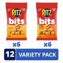 RITZ Bits Cheese and Spicy Queso, Sandwich Crackers Variety Pack, Snacks for Kids and Adults, Lunch Snacks, 12-3 oz Bags