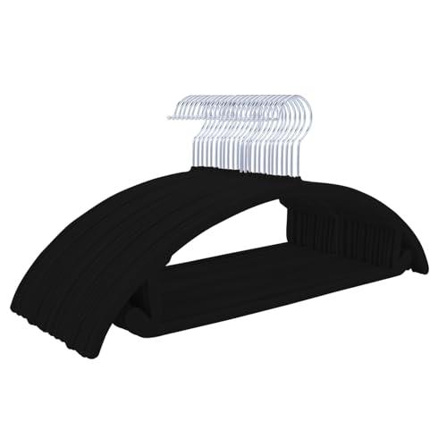 MIZGI Premium Velvet Hangers 8 Pack Heavyduty- Non Slip No Shoulder Bump Suit Hanger - Chrome Hooks,Space Saving Clothes Rounded Shape for Coat,Sweater,Jackets,Pants