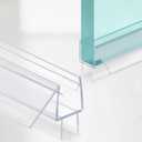 2-Pack Shower Door Bottom Seal, (3/8" x 36") Ultra Clear Glass Shower Door Seal Strip, Stop Leaks and Create a Water Barrier