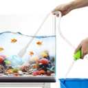 Luigi's Fish Tank Cleaner - Turtle Tank Accessories - Gravel Vacuum for Aquarium - Hand Siphon Hose to Remove and Change Water or Sand in Minutes - Aquarium Cleaning Tools