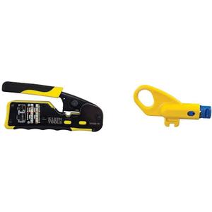 Klein Tools Cable Crimper, Stripper & Cutter Tool Set - VDV226-110 Ratcheting Modular Data Cable Crimper and VDV110-261 Twisted Pair Radial Stripper