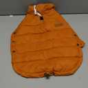 SPACE LION Dog Puffer Jacket, Down Winter Coat, Durable Outdoor Coat for Cold and Windy Conditions, Lightweight & Adjustable Fit Coats for Medium Dogs, (Orange, Size 14 Gift Box)