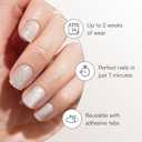 DOONAILS Soft Gel Press On Nails - 30 Pcs Kit with Stickers in 15 Sizes – Champagne Metallic, Extra Short Square – Reusable Fake Nails, Salon-Quality Finish, Vegan & Cruelty-Free, Uñas Postizas