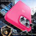 2 x for iPhone 16 Pro Case, [Military-Grade Drop Protection][Anti-Yellowing] Shockproof Protective Translucent Matte Cover for iPhone 16 Pro Phone Case,Hot Pink