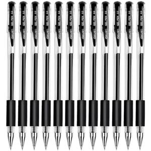 12pcs Roller Ball Pens, 0.5mm Water-based Black/red/blue Ink, Transparent Pvc Body, Comfortable Grip Durable