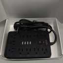 6 FT Flat Plug Surge Protector Power Strip,11 Multiple AC Outlets with 6 USB Ports (2 USB C), 6 Feet Extension Cord, 1250W/10A, One Touch Switch Button, 17 in 1 Compact powerstrip