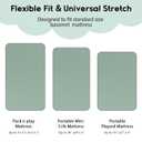 Yoofoss Pack and Play Sheets Fitted, Mini Crib Sheets 2-Pack for Pack N Play Mattress, Stretchy Playard Sheet, Soft and Breathable Green+Giraff