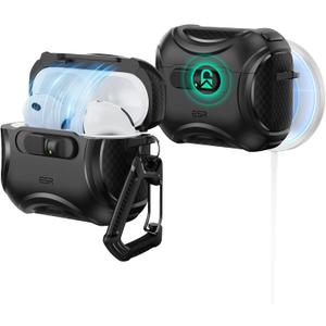 ESR AirPods Pro 3 Case (2025), Compatible with AirPods Pro 3rd Generation (USB-C), Effortless MagSafe, Shockproof Closure, Easy Open, Cyber Series, Black