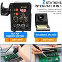 2 in 1 Hot Air Rework Soldering Iron Station Kit, Precision Circuit Board Soldering Gun Kit, Rapid Heat up Solder Station, Upgrade Dual System Independent Control, Auto Sleep & Calibration