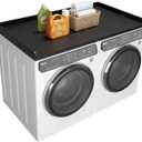 Ulif Over Washer and Dryer Countertop, Melamine Frosted Surface for Laundry Room Storage and Organization, 27.5" W x 54" L x 2.6" H, Black Splice Type