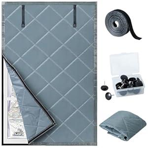 Tugaizi Window Insulation Kit for Winter 26" x 39" Thermal Insulation Cotton Window Cover Antifreeze Windproof Oxford Fabric Cloth Window Insulated Cover for Patio Winterizing, Grey - Amazon.com