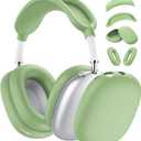 Case for Airpods Max Headphones, Ear Pad Case Cover/Ear Cups Cover/Headband Cover for AirPods Max 2 & 1 (USB-C/Lightning) (2026/2024/2020), Silicone for Apple Airpod Max 2, Accessories Cases (Green)