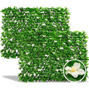 DOEWORKS Expandable Fence Privacy Screen for Balcony Patio Outdoor, Faux Ivy Fencing Panel for Backdrop Garden Backyard Home Decorations - 2PACK