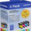LC203XL Ink Compatible for Brother LC203 Ink Cartridges Work with Brother MFC-J480DW MFC-J880DW MFC-J4420DW MFC-J680DW Printer (Black Cyan Magenta Yellow, 4 Pack)
