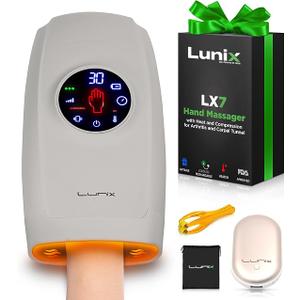 Lunix LX7 FSA Hand and Wrist Massager, Heated, Touchscreen
Temporary relief of minor muscle aches and hand fatigue from typing, gripping, gardening, or hands-on work