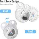 5 x Airtag Holder,Hard PC IML Airtag Case with Keychain Compatible with Apple Air Tag,Dust and Shock Proof Air Tag Holder for Kids,Dogs,Cats,Keys,Luggage-Clear