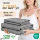 Queen Size 4 Piece Sheet Set - Comfy Breathable & Cooling Bed Sheets Set, Soft and Wrinkle Free, Deep Pockets, Easy & Secure Fit, Hotel Luxury Bedding for Women, Men - Oeko-Tex - Dark Grey