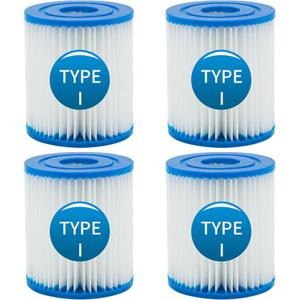 Type I Pool Filter Cartridge, High-Efficiency Filter Elements, 330 Gallon Pump Filter Cartridge for Pool Cleaning (4 Pcs)