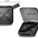 1 Pack Grey Pill Organizer with Strap, 4 Compartments, Compact Travel Pill Box Case, Portable and Moistureproof to Store Vitamins, Medication and Supplements