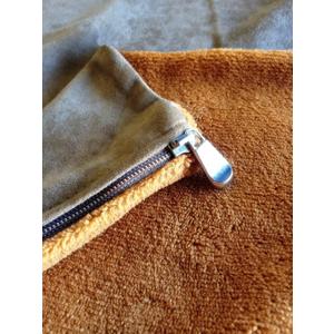 Replacement Sudan Brown Coral Fleece Micro Plush Brown Microsuede External Zippered Flat Style Duvet External Cover for Dog Bed (59''x41'' Flat Style) Fits (55"x37"x4") Pet Bed