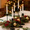 Joyyy Weighted Candlestick Holders Candle Stick Holder for Candlesticks, Vintage Metal Candelabra Candlestick Holders Candle Stand for Holiday Fireplace Party Dining Home (Matt Black)