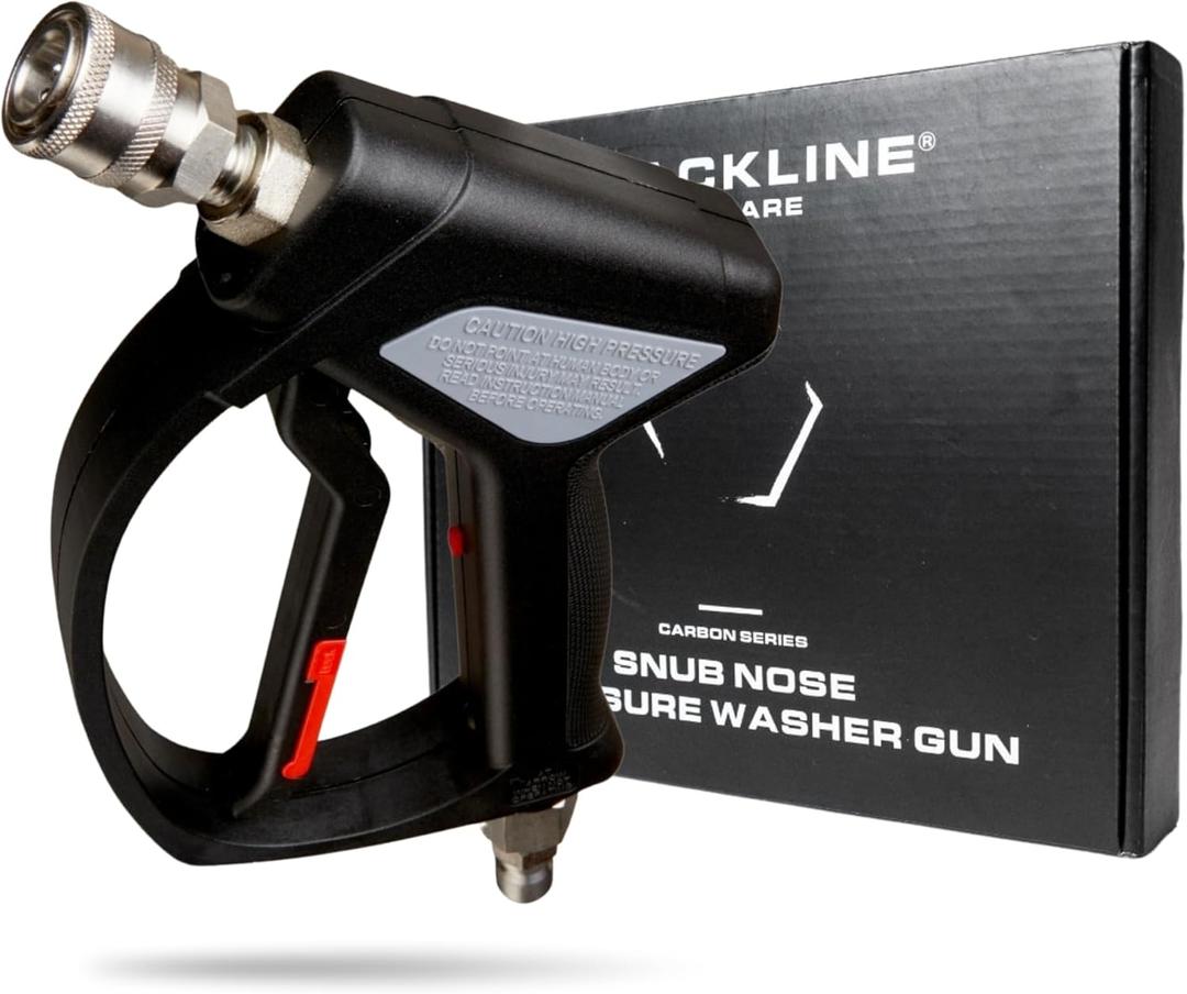 Blackline Snub Nose Pressure Washer Gun - 5000 PSI Snub Nose Pressure Washer Gun with Modern Quick Connect Attachments