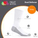 Fruit of the Loom mens Dual Defense Crew Socks (12 Pack) (White)