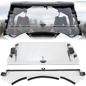 KUAFU 2-in-1 Flip Windshield Compatible with 2013-2018 Can-Am Maverick/ Maverick Max/ Maverick Turbo Max Fold Down Open Closed Windscreen