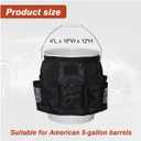 5 Gallon Bucket Tool Organizer Bag, Multi-Purpose Car Bucket Wash Tool with Mesh Storage Pockets, Universal Vehicle Cleaning Supplies Accessories for Home, Gardening, Fishing