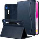 HFcoupe Case for iPad a16 11th Generation 11 Inch 2025, Book Style iPad Gen 10 Case 2022 10.9-inch, Auto Wake/Sleep Cover Stand Protective Folio with Pocket & Magnetic Closure, Navy
