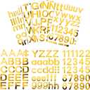 Outus 8 Sheets Vinyl Letter Stickers 2 Inch Gold Self Adhesive Mailbox Numbers Alphabet Stickers Stick on Waterproof Numbers for Scrapbook Bulletin Board Window Door Address Business