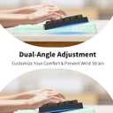 3-in-1 Ergonomic Keyboard Stand with Wrist Rest & Mouse Pad Set, Comfy Keyboard Riser Holder Soft Mousepad with Massage Design, Memory Foam and Non-Slip PU Base for Pain Relief, Light Green