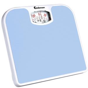 Adamson A21 Analog Scales for Body Weight - Up to 300 LB - New - Anti-Skid Rubber Surface + Large Numbers - Analog Bathroom Scale - Affordable - Durable with 20-Year Assurance - Light Blue