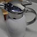 Thermal Coffee Carafe (64 Oz), 18/8 Stainless Steel Insulated Coffee Carafe - Elegant design, Double Walled Vacuum Flask for Tea, Water and Coffee (White)