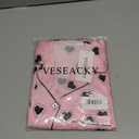 Veseacky Silk Long Sleeve Long Pants Unisex Nightwear Breathable Button Down Classic Notched Collar Pajamas (Pink Love, 12T( 160)