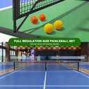 Pickleball Set with Net and Paddles, 4 Player Set, Brown Wooden Paddles, 22FT Portable Net, 6 Balls, 4 Ball Retrievers, 4 Replacement Grips
