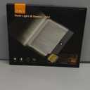 Book Light, Rechargeable Clear LED Flat Book Lights for Reading in Bed at Night with 3 Colors & Timer, Dimmable Panel Plate Book Lamp Full Page Light, Bookish Gifts for Women Readers Kids Book Lovers, White