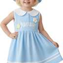 Toddler Girl Dress Baby Girls Button-up Polo Uniform Dresses 2 Pieces Summer Tennis Ruffle Sleeve Clothes Size 2T-8T
