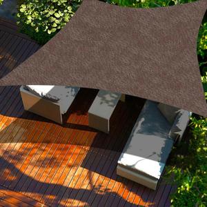 Cool Area Sun Shade Sail 16'x16' Rectangle SS-230 Shade Canopy Outdoor Shade Cover for Patio Backyard Deck Garden, Brown